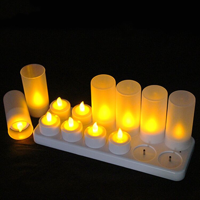 Decor Lighting Pack - Confezione da 12 Candele LED Ricaricabili