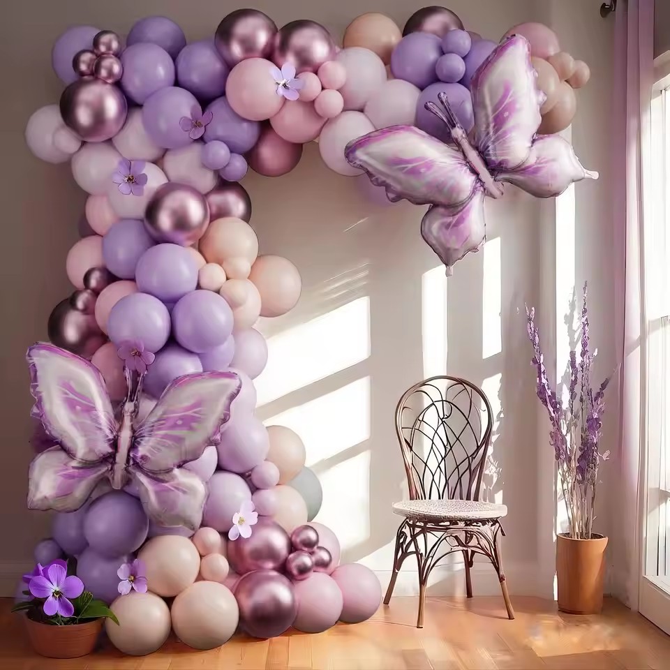 Orange Lighting Decor - Kit Arco di Palloncini a Farfalla,