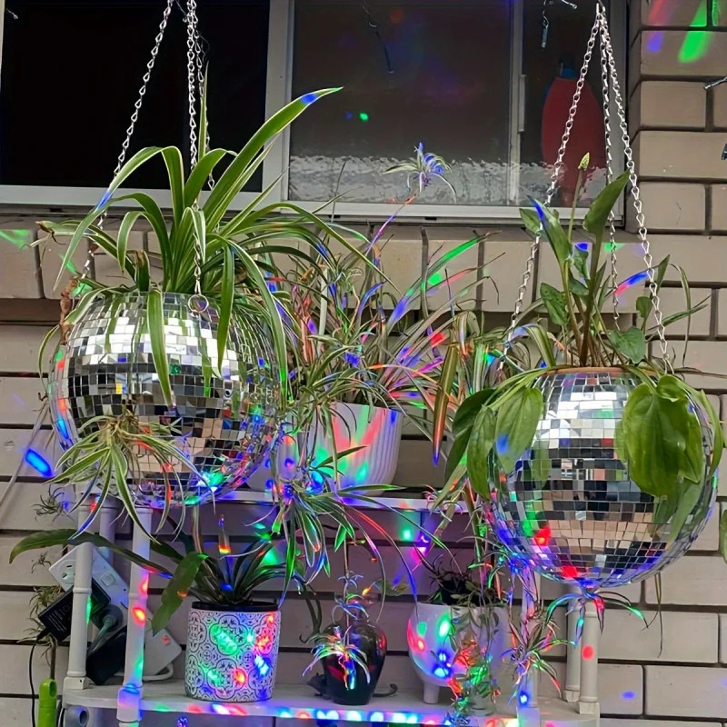 Disco Ball Mirror - Fioriera a sfera con specchio da