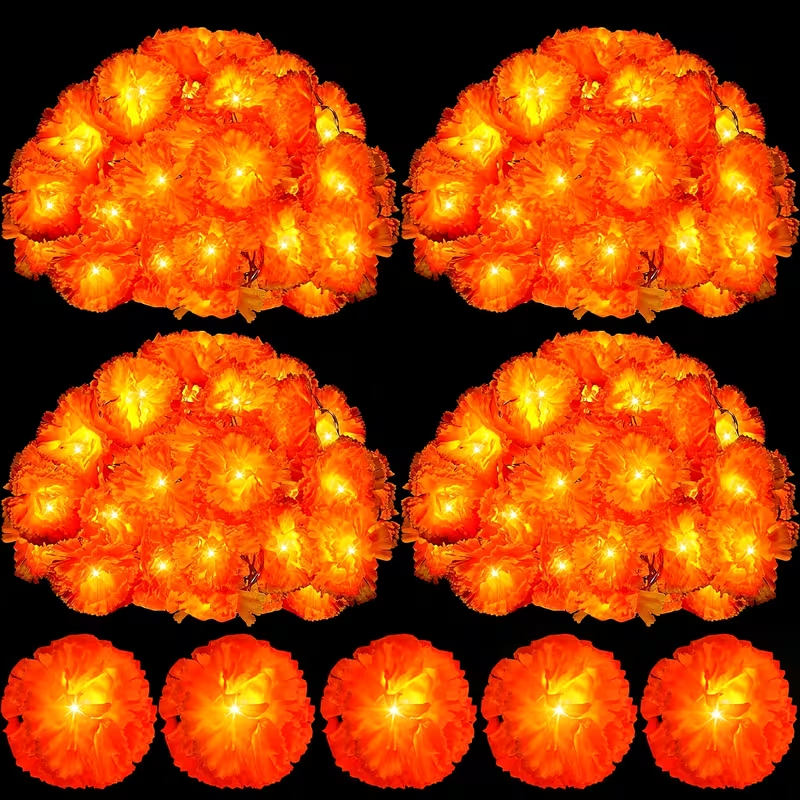 Lighting Decoration For Diwali - Ghirlanda di Luci LED Arancioni a