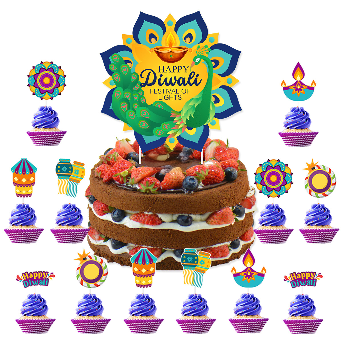 Lighting Decoration For Diwali - Decorazione per torta a tema Diwali,