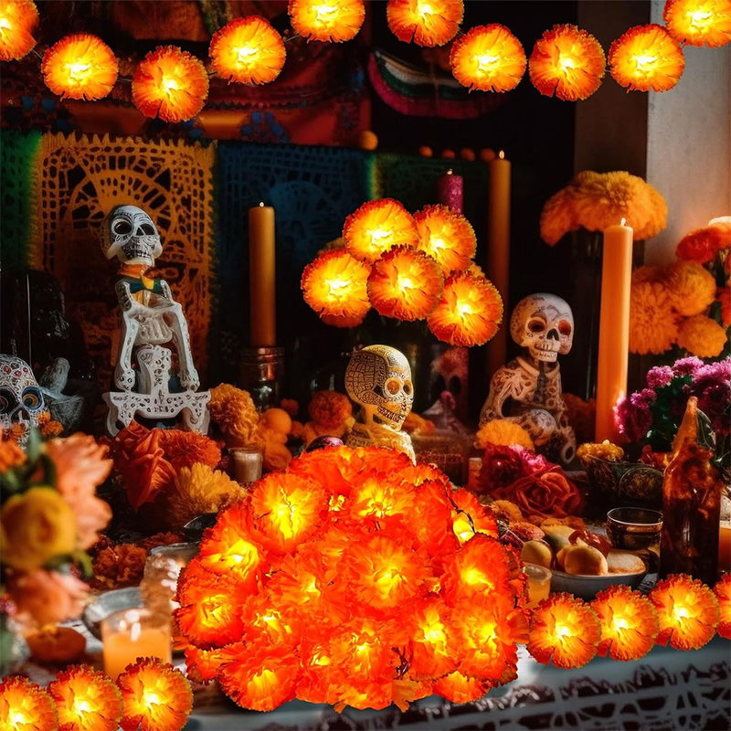 Lighting Decoration For Diwali - Fiori artificiali di calendula messicana giorno