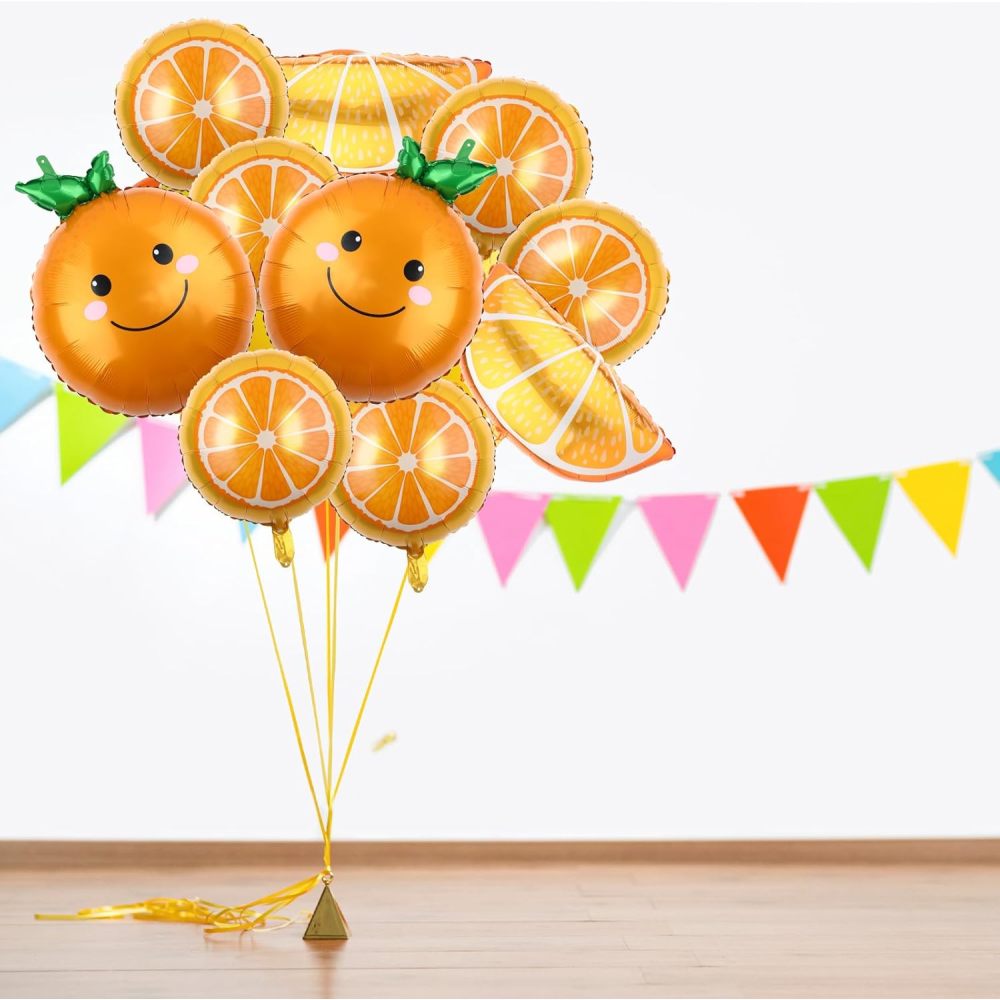 Orange Lighting Decor - 10 Palloncini a Forma di Fetta
