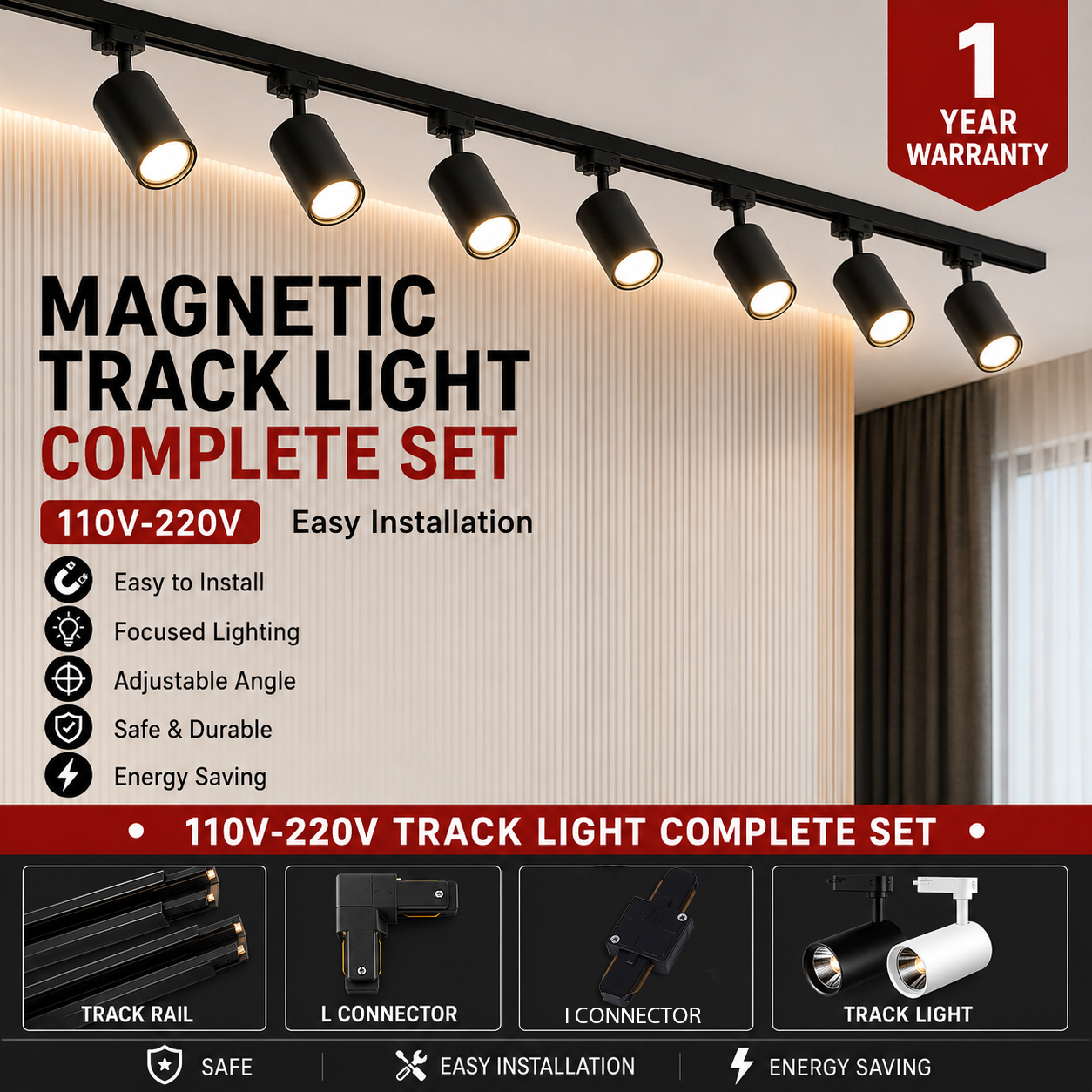 Lighting Decor Store - Set di Faretti LED per Binario