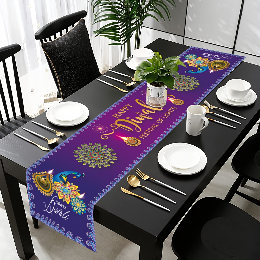 Lighting Decoration For Diwali - Runner da Tavola in Lino per
