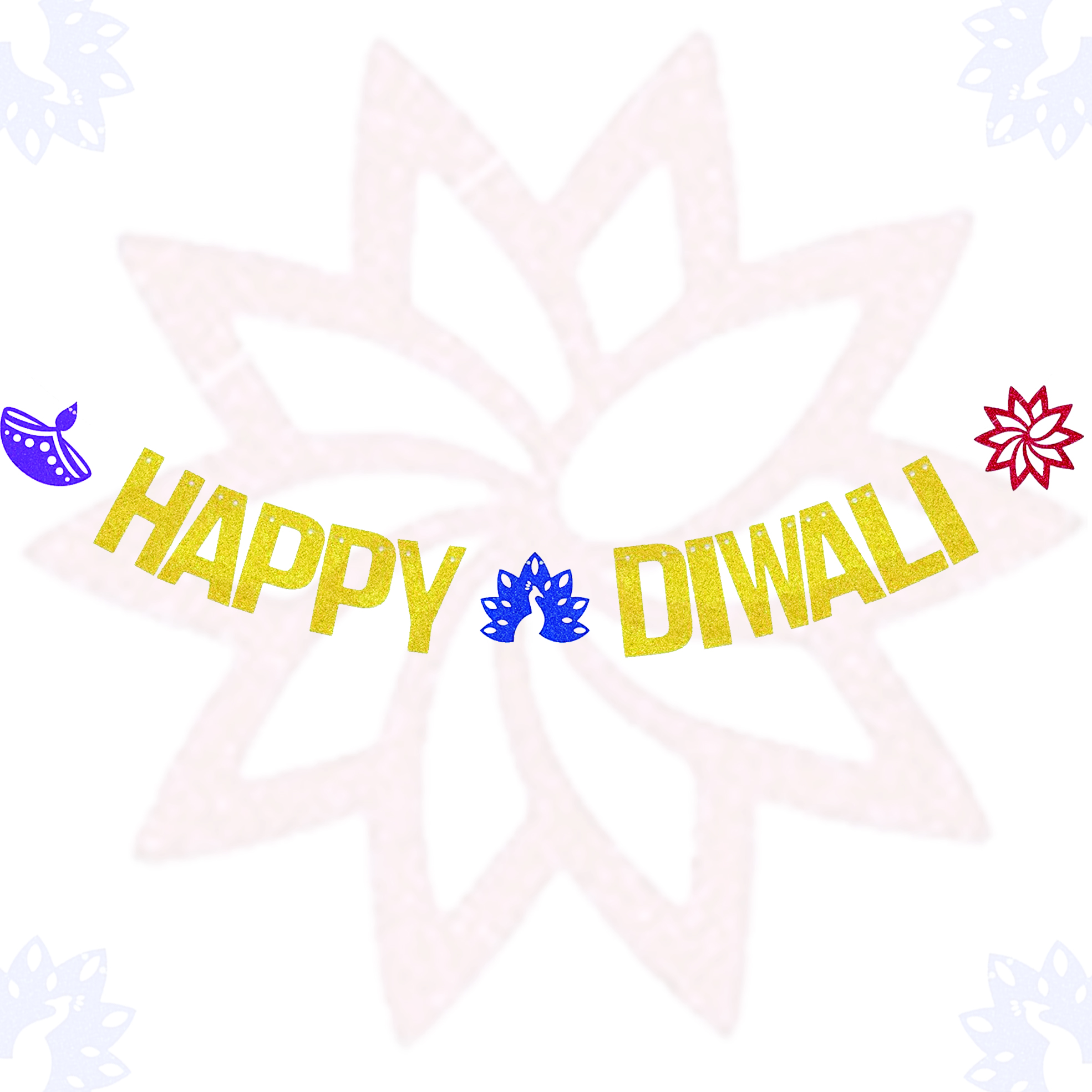 Striscione Dorato Glitterato ' - Lighting Decoration For Diwali recensione e prezzo
