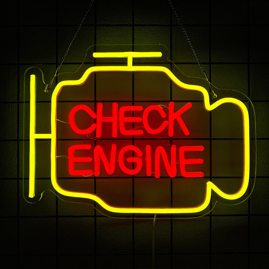 Insegna al neon 'Check Engine' - Lighting Decor Store recensione e prezzo