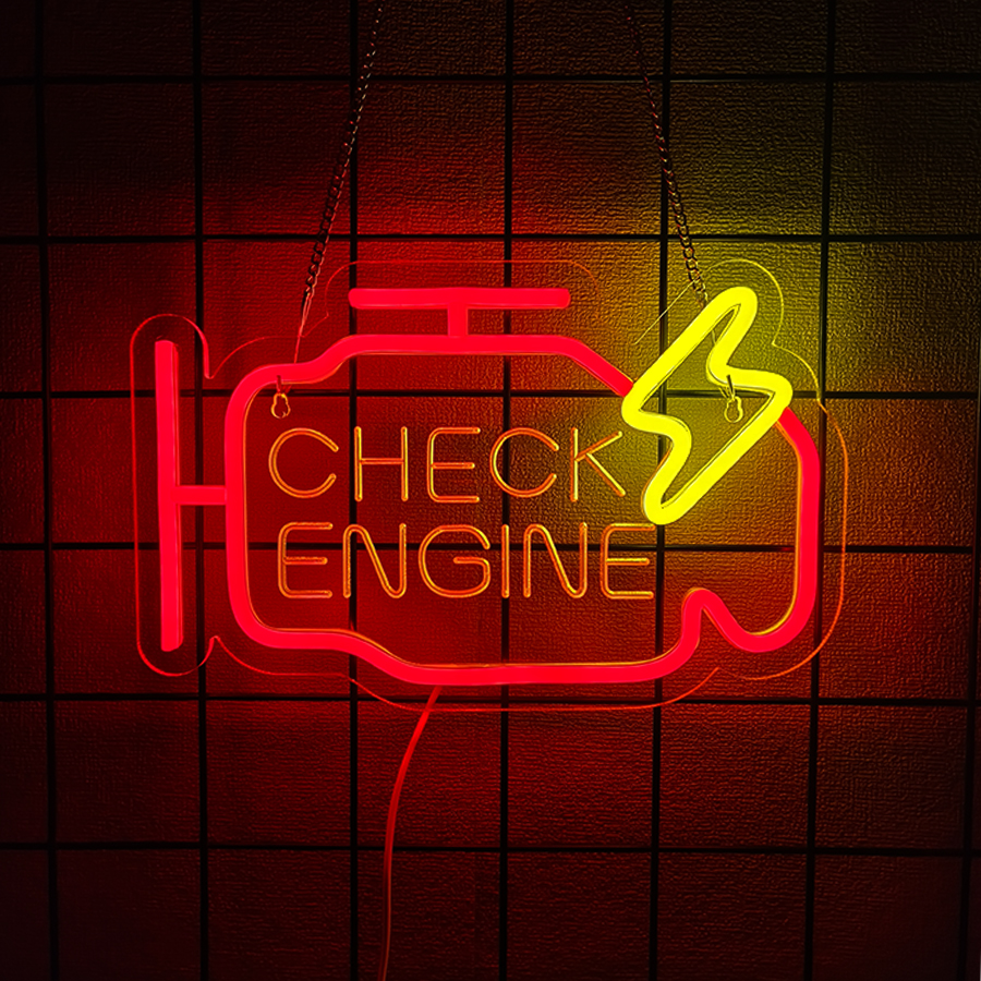 Insegna al neon 'Check Engine' - Lighting Decor Store recensione e prezzo
