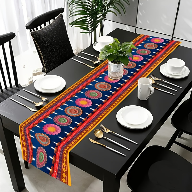 Runner da Tavola in Lino per i - Lighting Decoration For Diwali recensione e prezzo