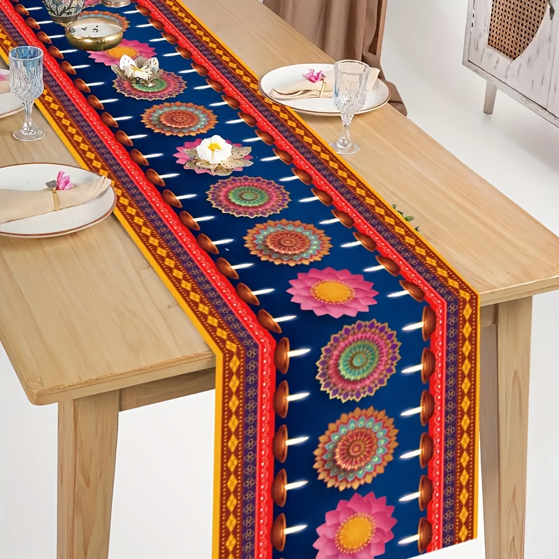Runner da Tavola in Lino per i - Lighting Decoration For Diwali recensione e prezzo