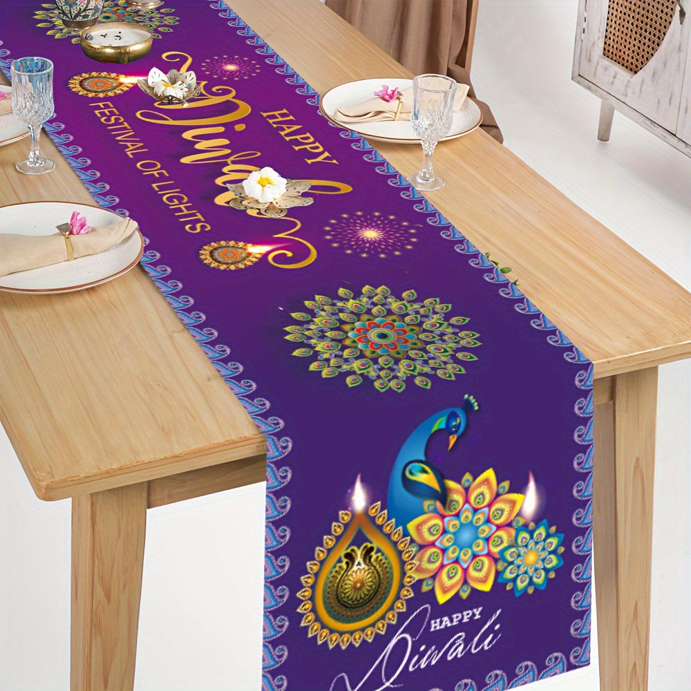 Runner da Tavola in Lino per i - Lighting Decoration For Diwali recensione e prezzo