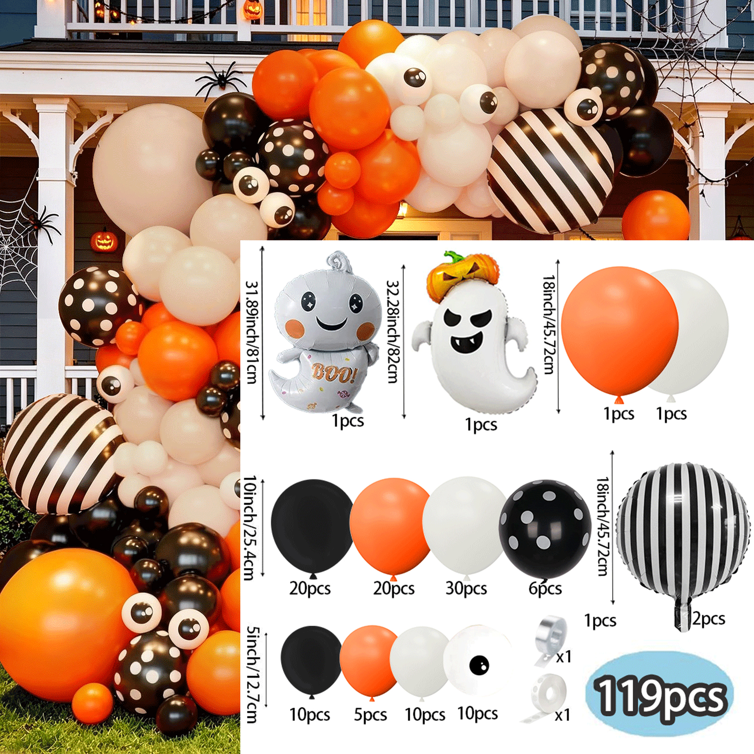 Kit Arco Palloncini Halloween  - Orange Lighting Decor recensione e prezzo